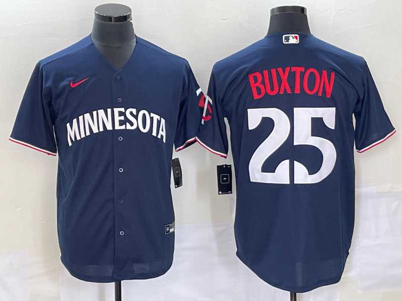 Mens Minnesota Twins #25 Byron Buxton 2023 Navy Blue Cool Base Stitched Jersey->minnesota twins->MLB Jersey